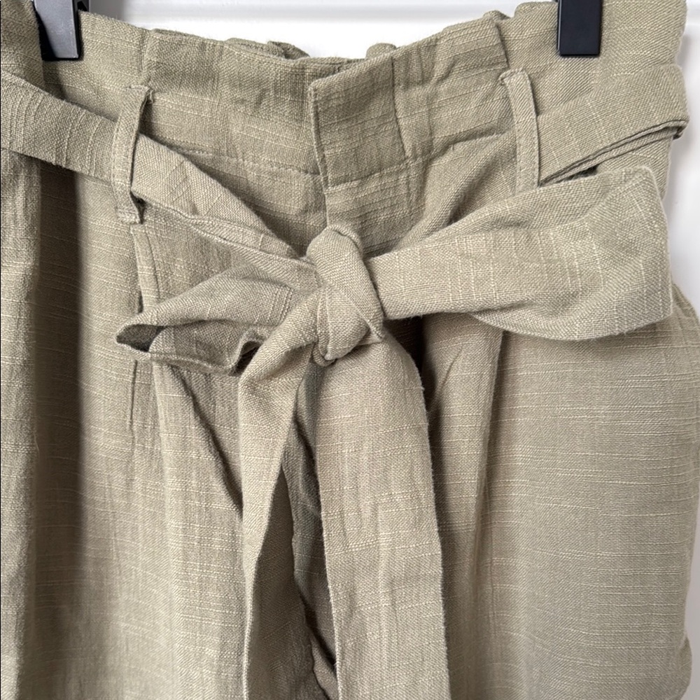 Billabong Cotton Green Cropped Paper-Bag Waist Pants - Picture 11 of 16